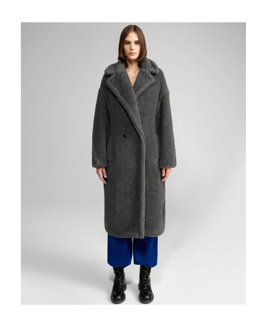 Max Mara Teddy Bear Icon Coat In Gray