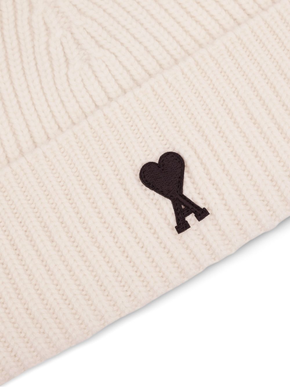 Ami Alexandre Mattiussi Ami Paris Wool Ami Paris De Coeur Beanie In Neutral