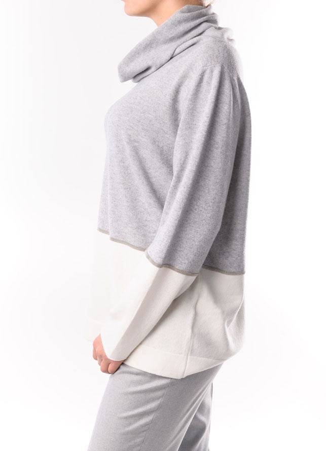 Fabiana Filippi High-collar Sweater In Gray