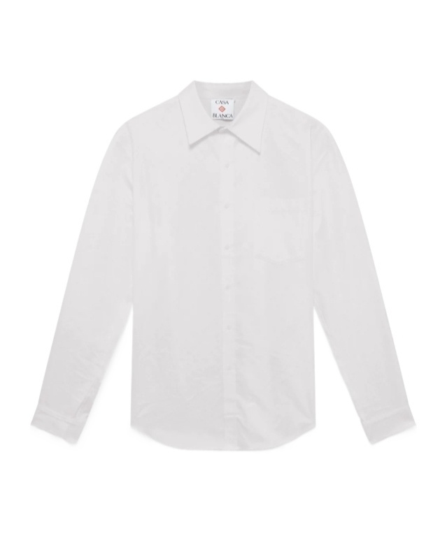 Casablanca Long-sleeve Pocket Shirt In White