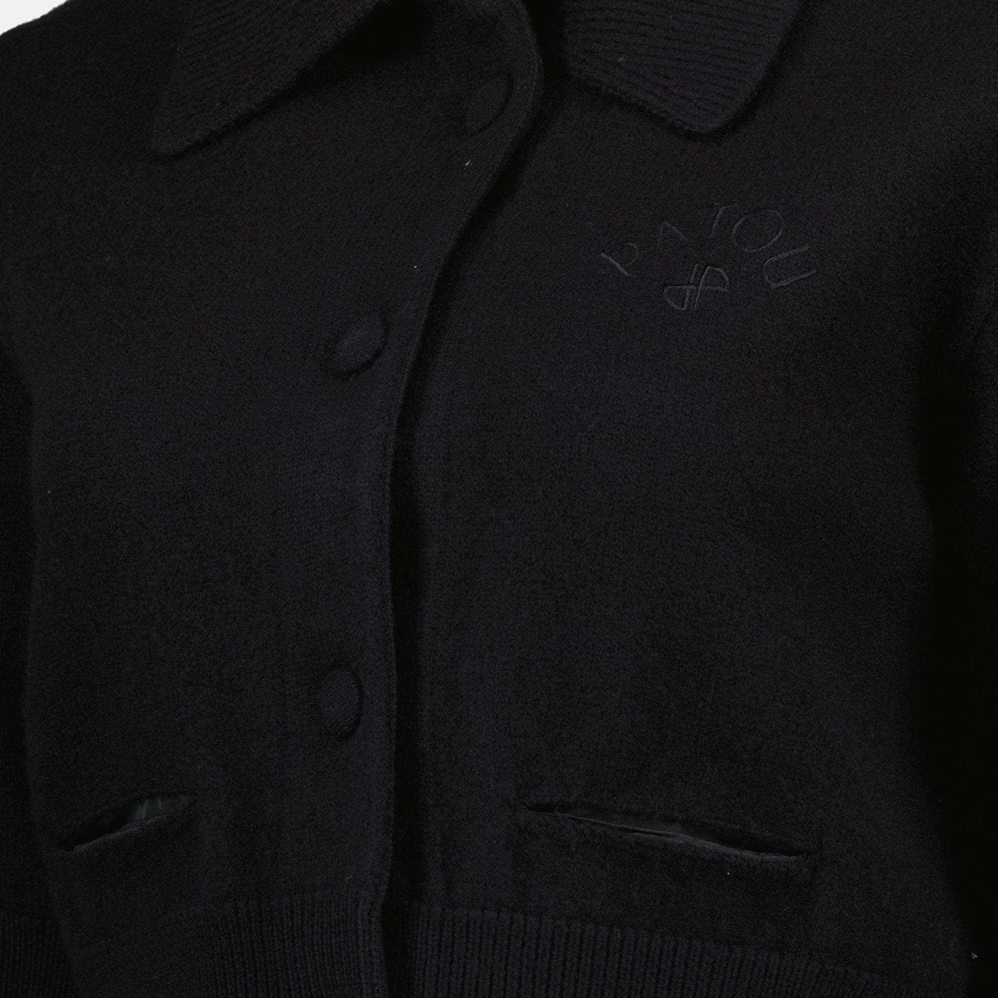 Patou Buttoned-up Wool Cardigan In Black