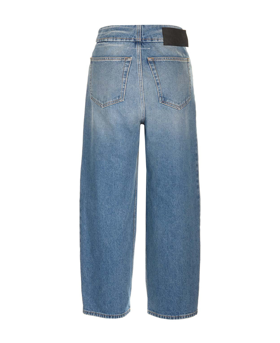 Mm6 Maison Margiela Sky Blue Straight-fit Denim Cotton Jeans In Blue