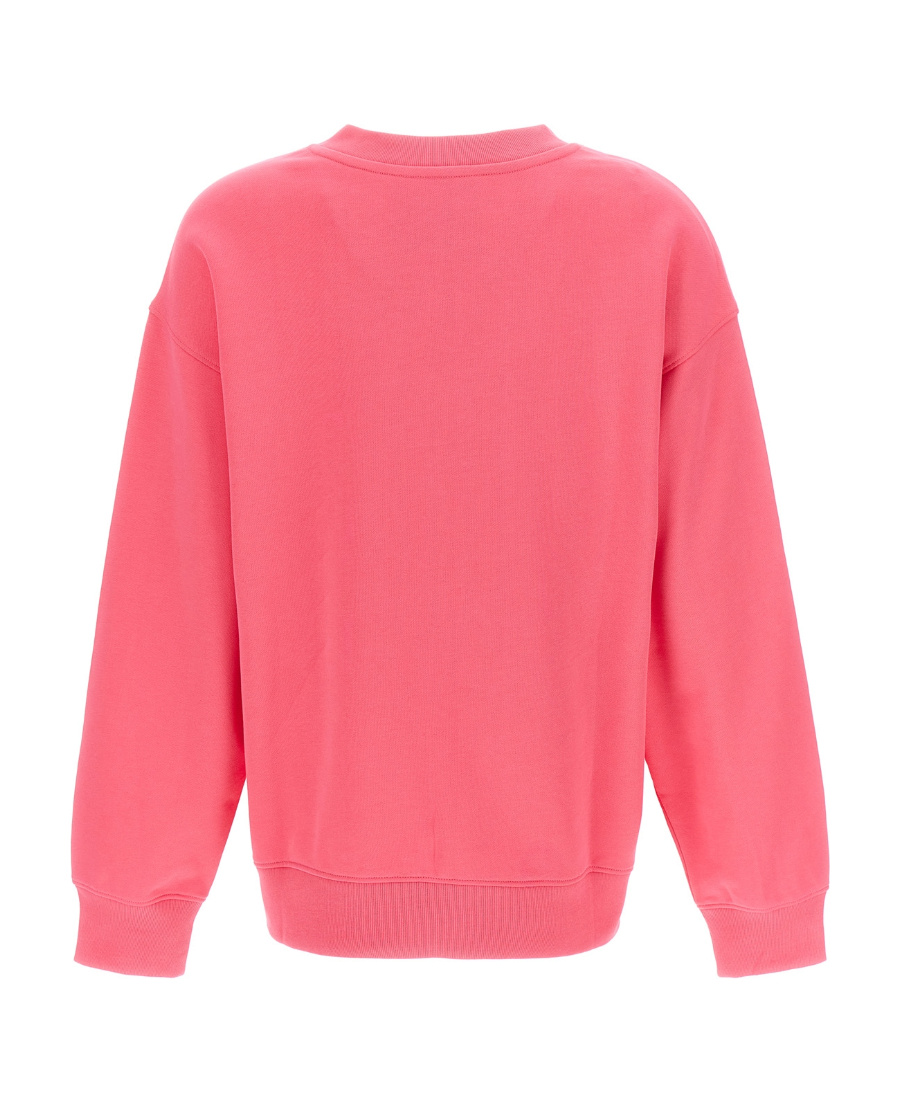 Moschino Crew Neck Teddy Bear Sweater With Graphic Print In Pink