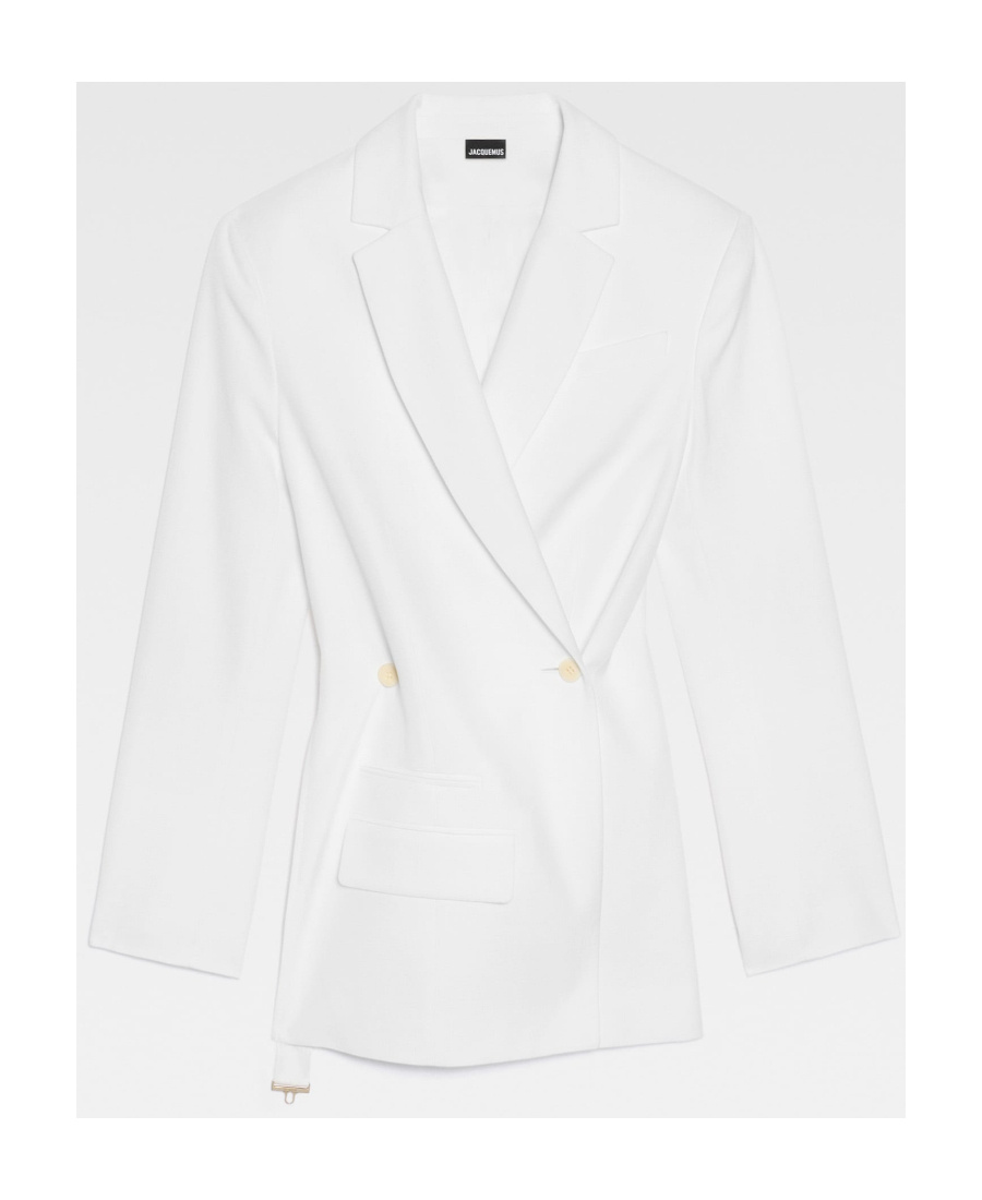 Jacquemus Crossover Double-breasted Blazer In White