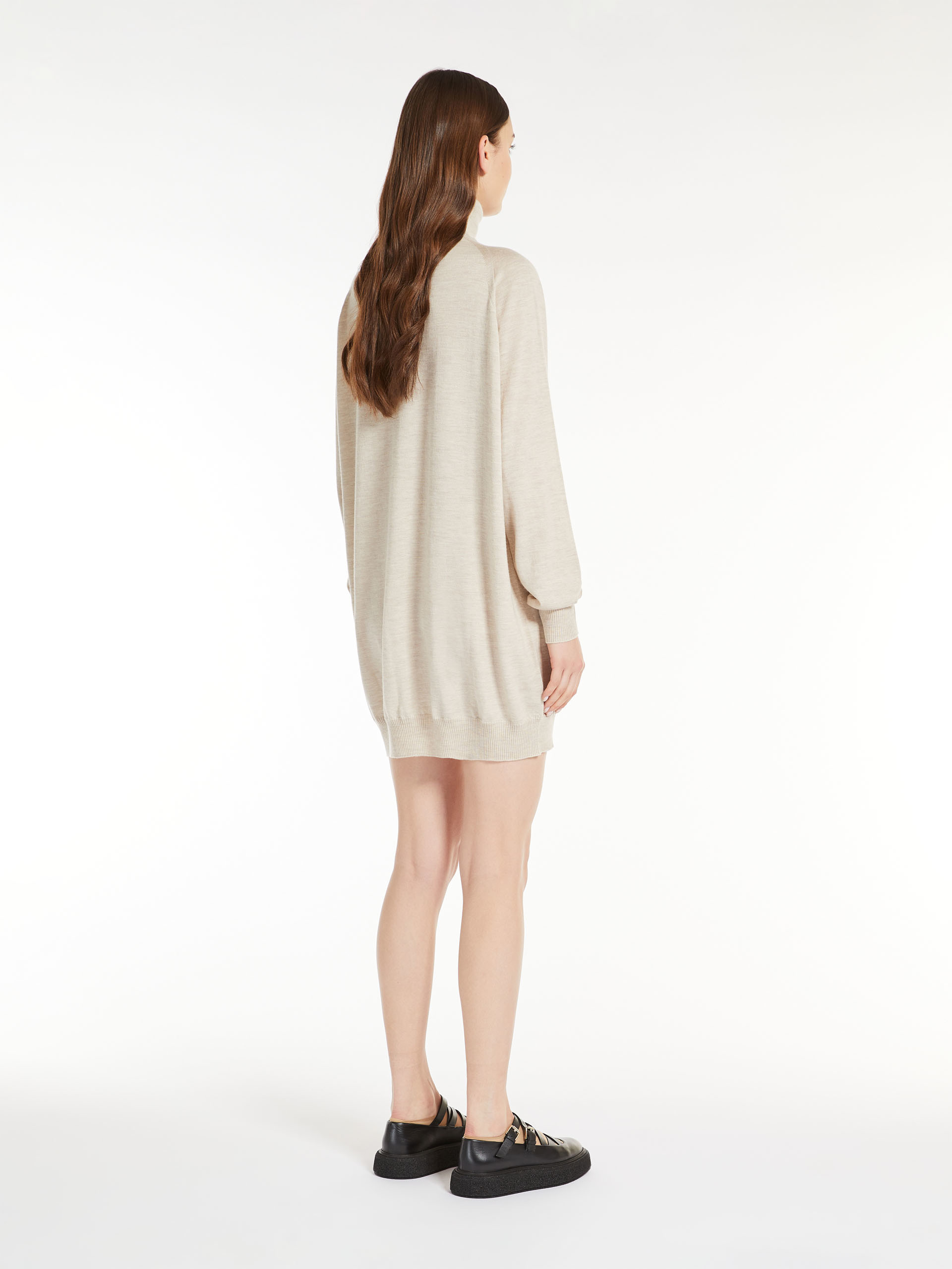 Max Mara Leisure Angelo Wool-blend Turtleneck Sweater In Nude