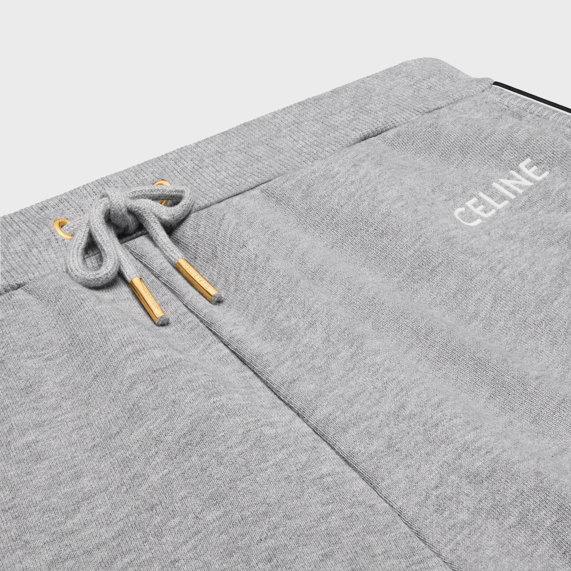 Celine Elastic Waist Shorts In Gray
