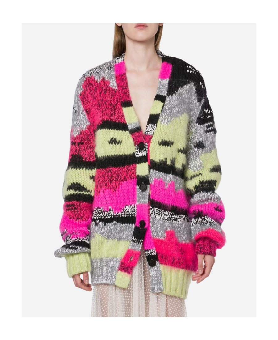 Shop Philosophy Di Lorenzo Serafini Patchwork Knitted Cardigan In Multicolor