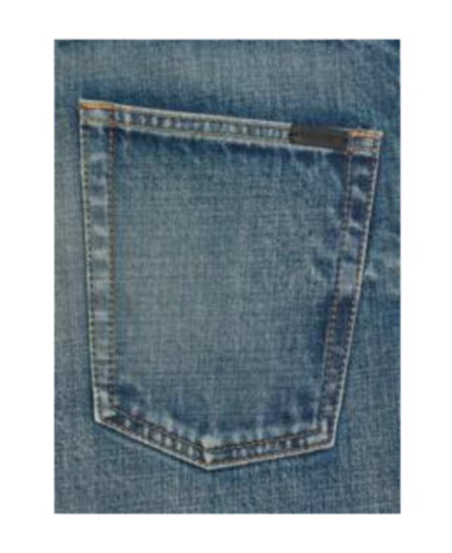 SAINT LAURENT STRAIGHT-FIT JEANS IN BLUE DENIM