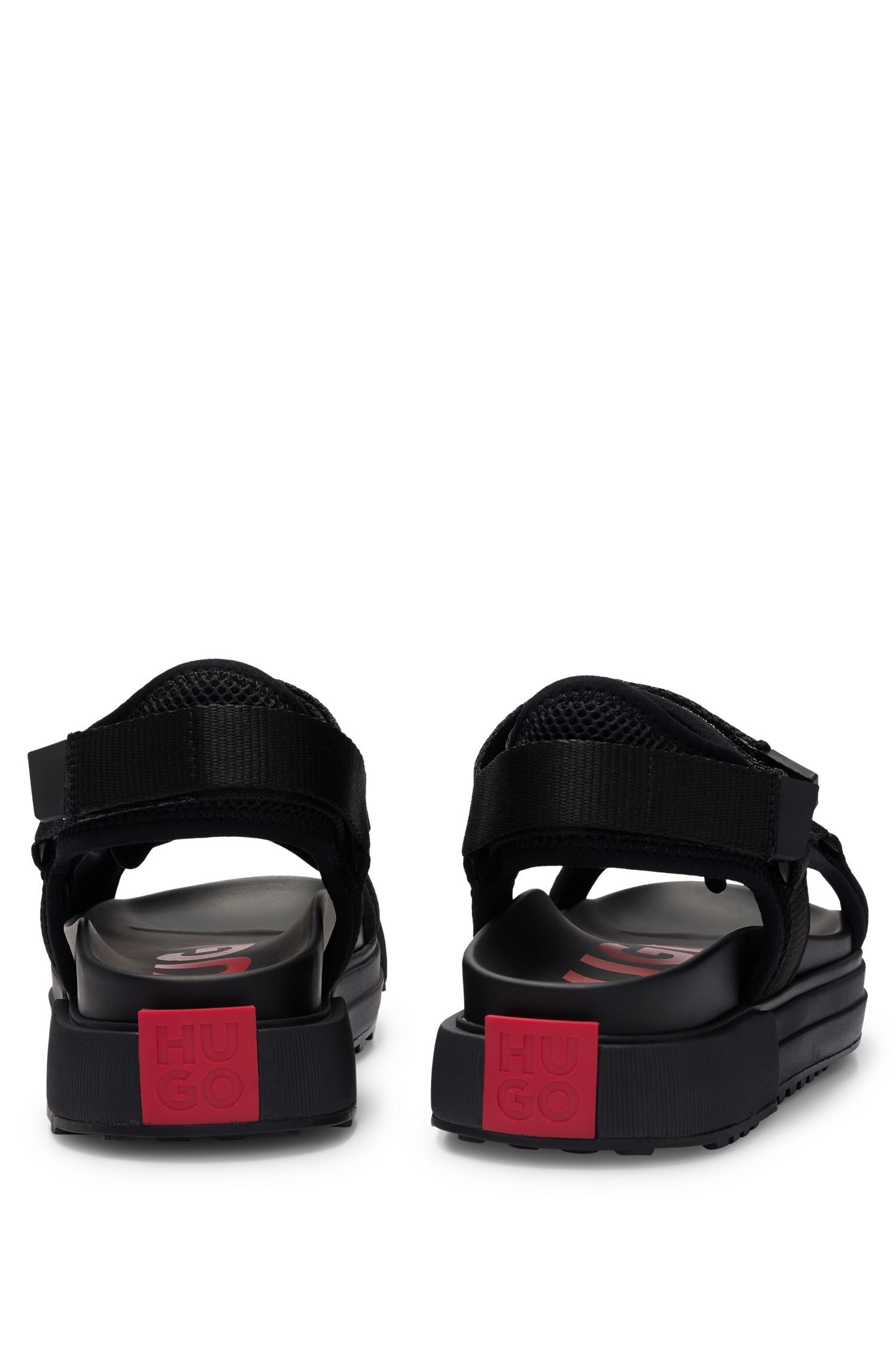 Hugo Boss Logo Sandals In Black