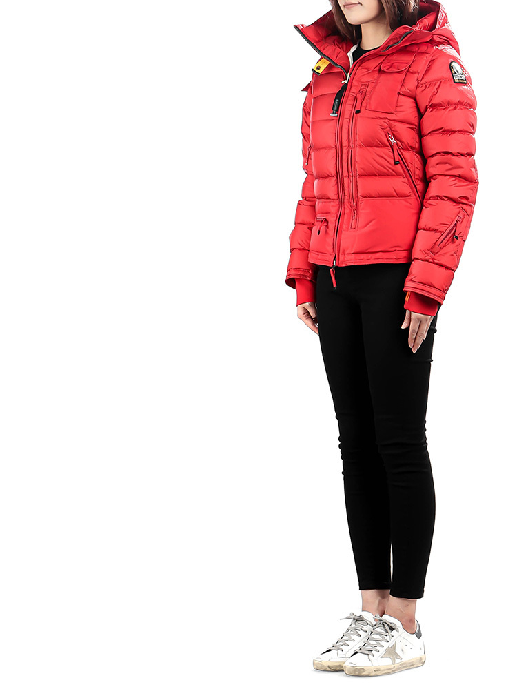 Shop Parajumpers Long-sleeved Hooded Down Jacket