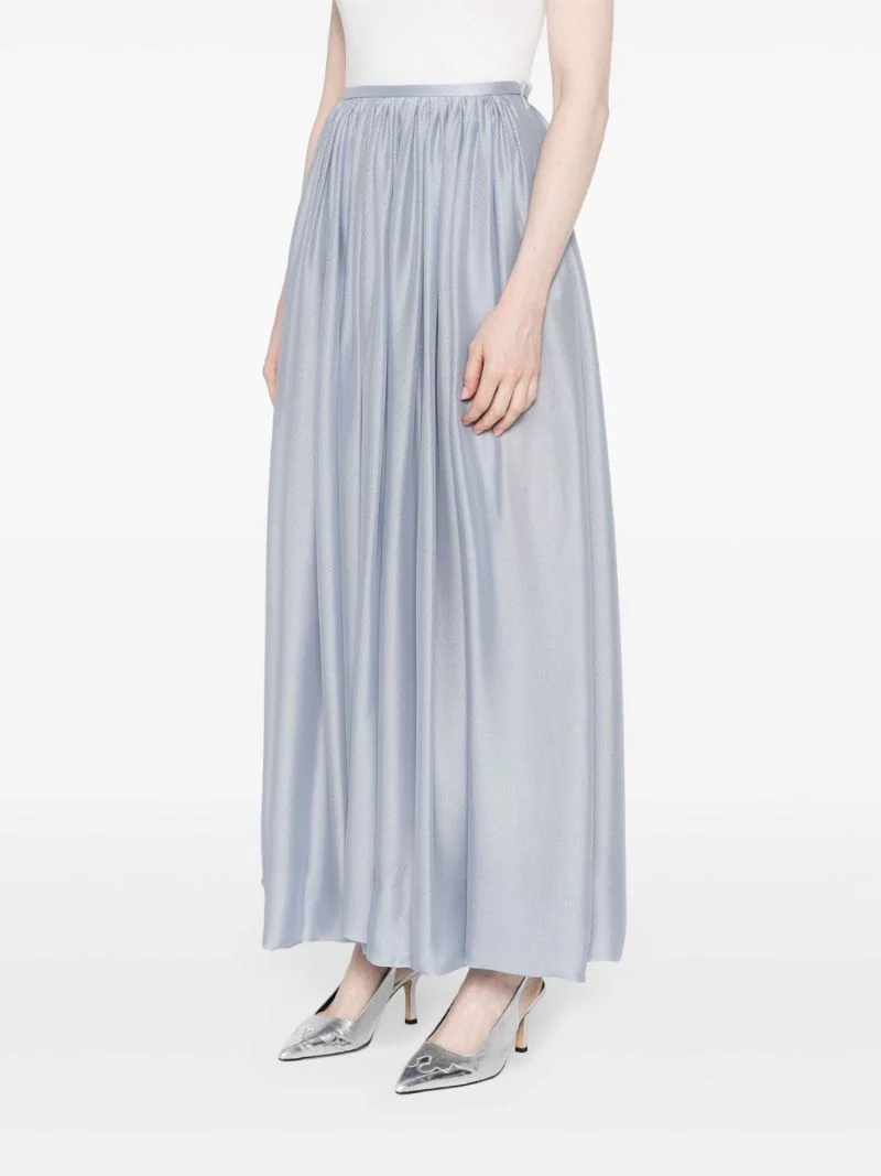 Giorgio Armani Silk Maxi Skirt In Gray