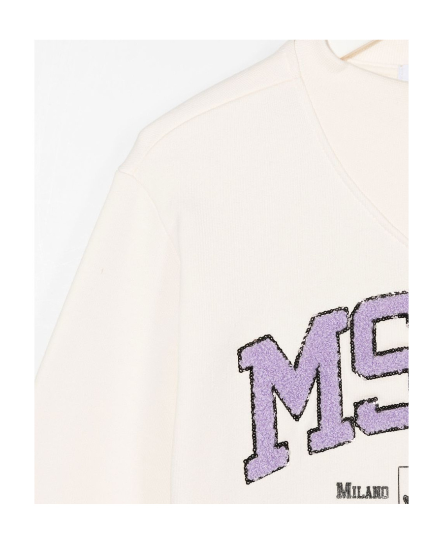 Msgm Logo Hoodie In White