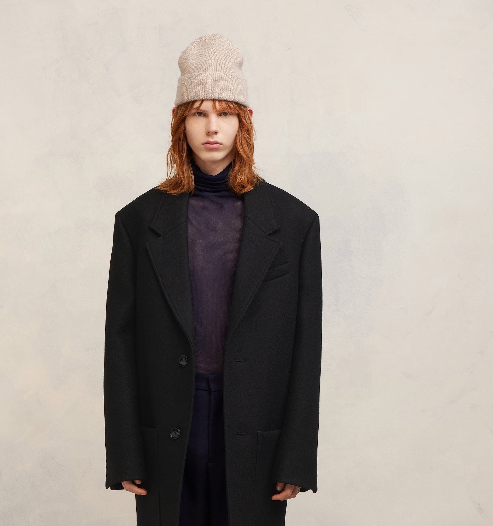 Shop Ami Alexandre Mattiussi Ami Paris Single-breasted Long Coat In Black