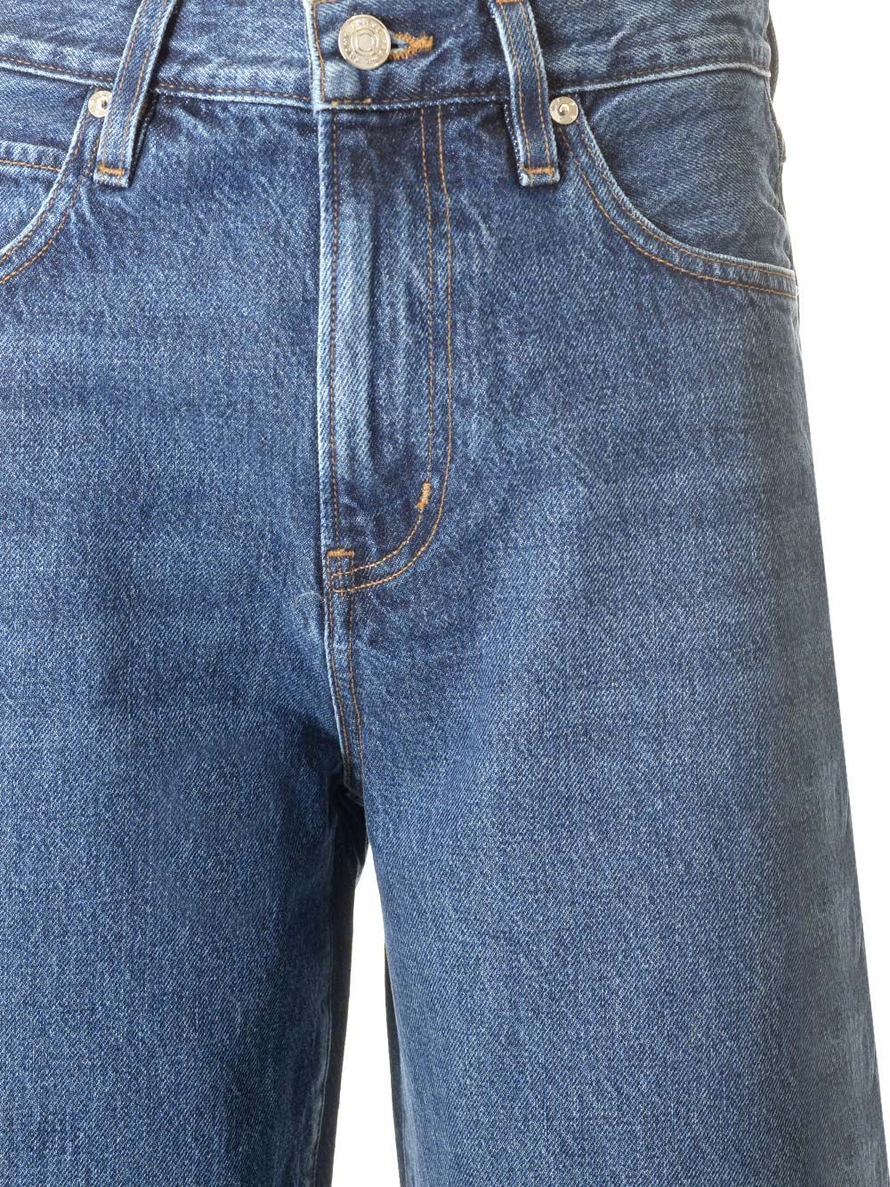 Frame Blue Jeans With Low Waist And Belt Loops In Denim Woman In Blue