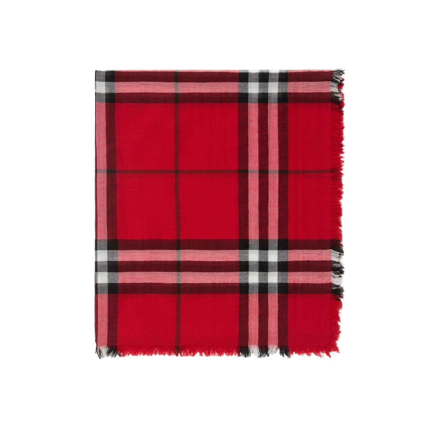 Burberry Reversible Check Wool Silk Scarf In Red
