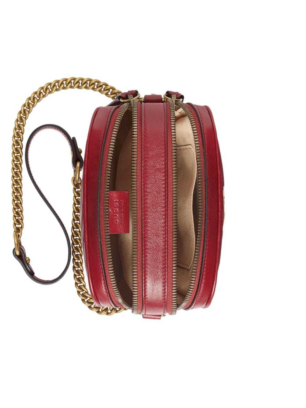 Shop Gucci Gg Marmont Chain Shoulder Bag In Red