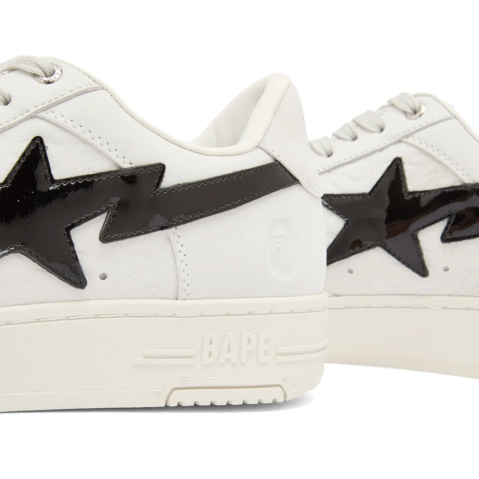 A Bathing Ape Round Toe Sneakers In White