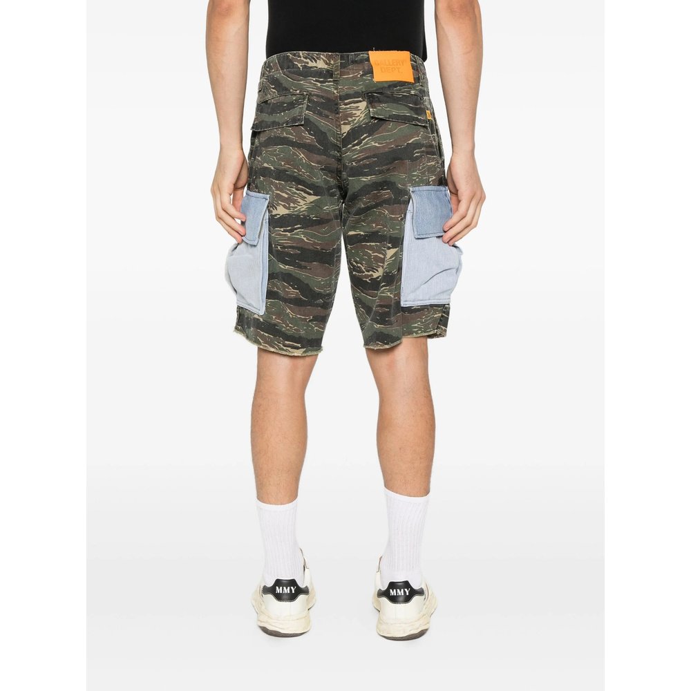 Gallery Dept. Denim-pocket Cargo Shorts In Green