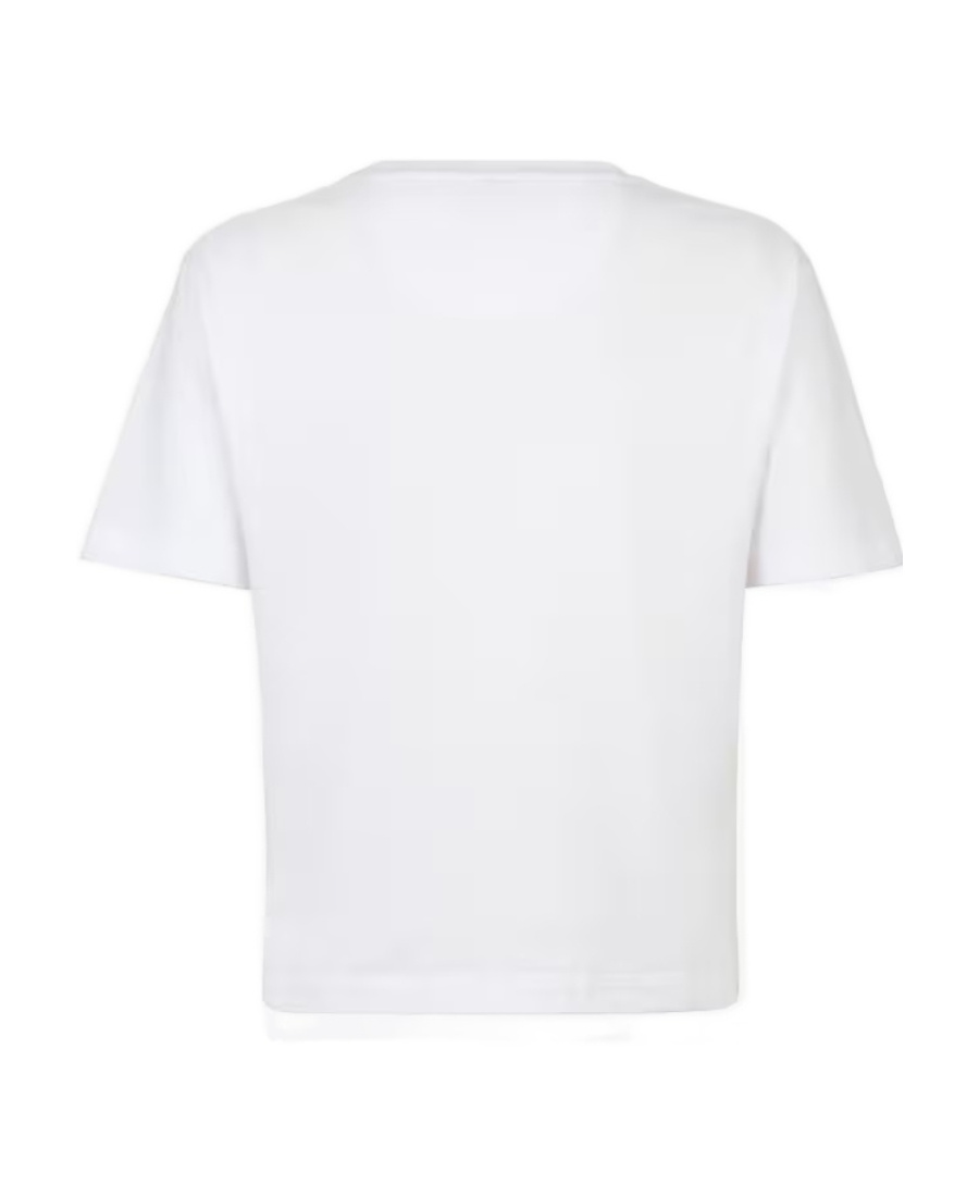 Fendi Embroidered-logo Cropped T-shirt In White