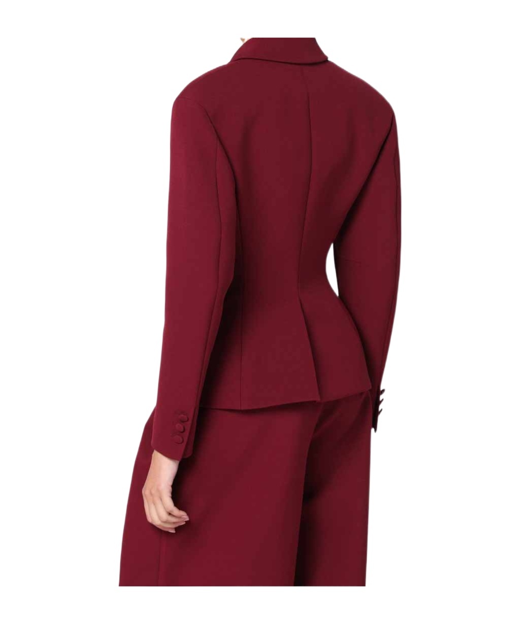 The Andamane Tailored Jacket With Double-breasted Design And Lapels In Burgundy