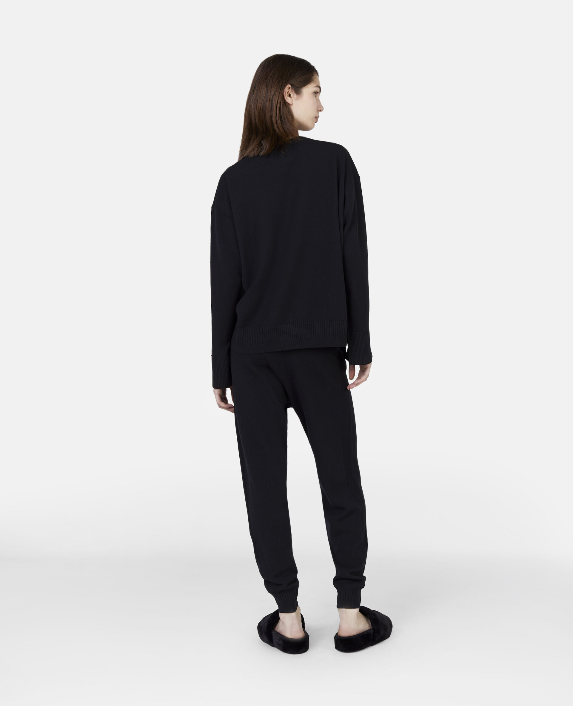 Shop Stella Mccartney Iconics Split-cuff Jumper In Black