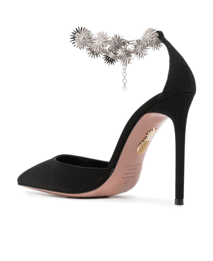 Aquazzura Comet 105 Crystal-embellished Pumps In Black