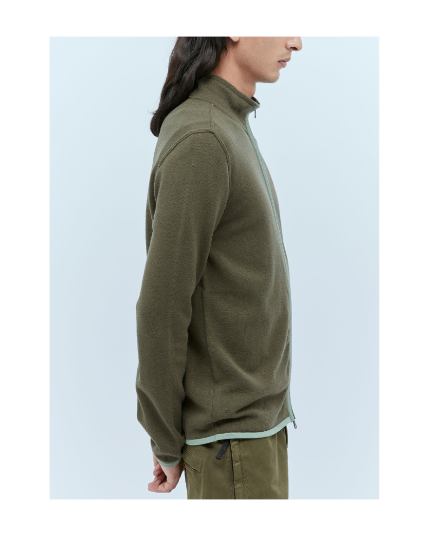 Stone Island Compass-motif Zip-up Sweatshirt In Green