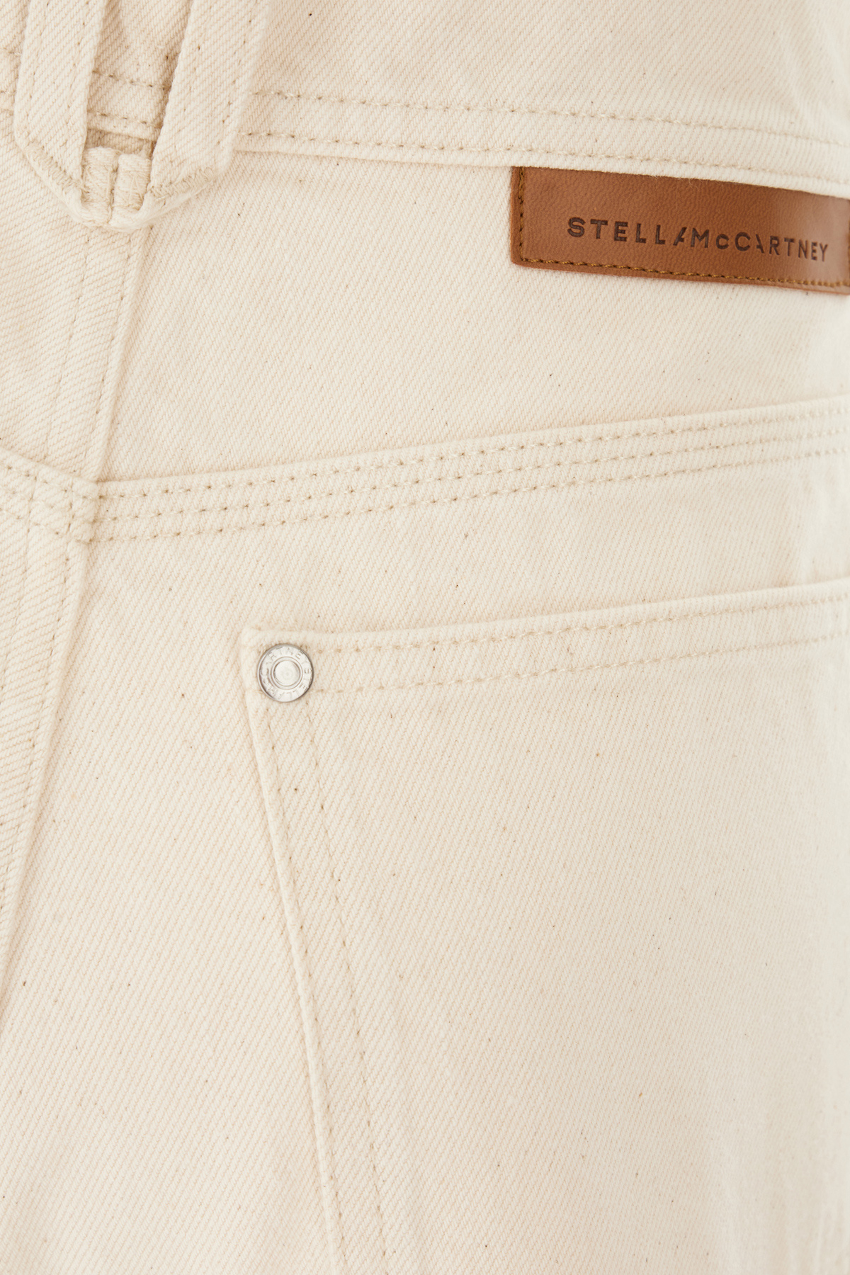 Stella Mccartney Side Lace-up Detailed Twill Shorts In White