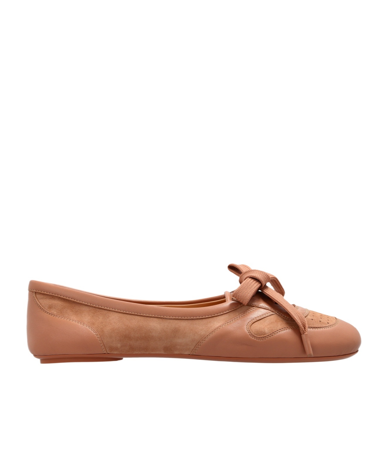 Gianvito Rossi Lace-up Ballet Flats In Brown