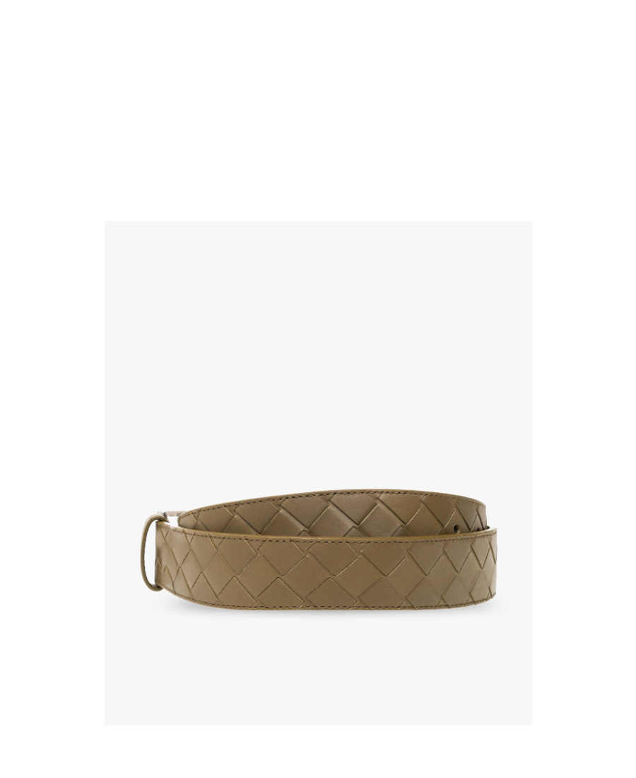 Bottega Veneta Logo Belt In Brown