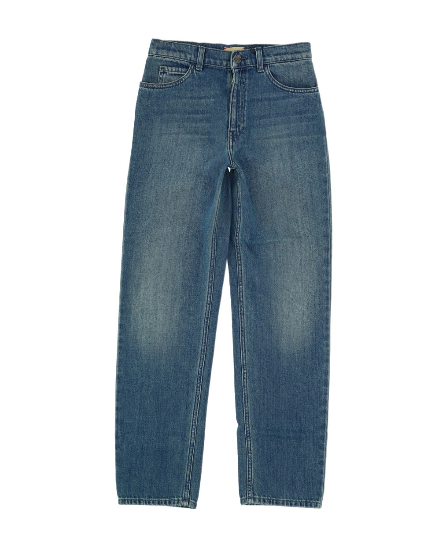 GUCCI GUCCI KIDS LOGO PATCH STRAIGHT LEG JEANS