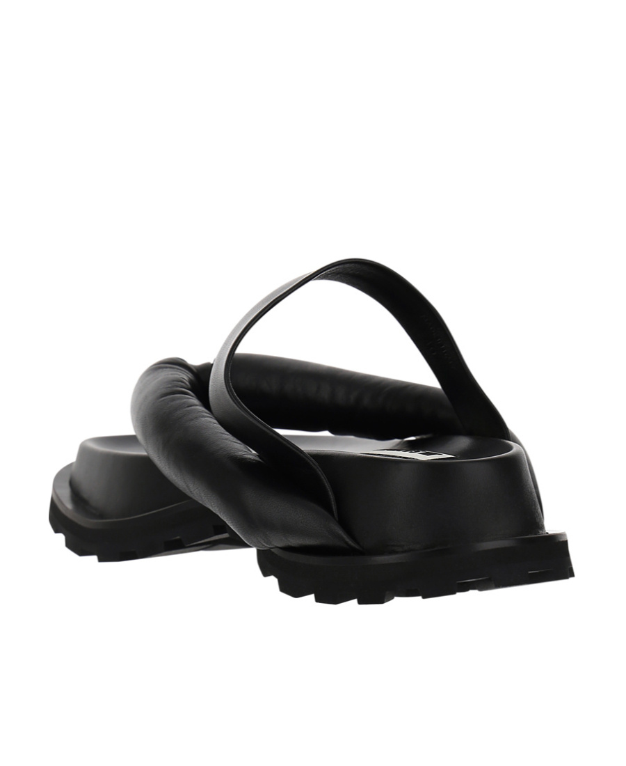 Jil Sander Black Logo Sandals In Black