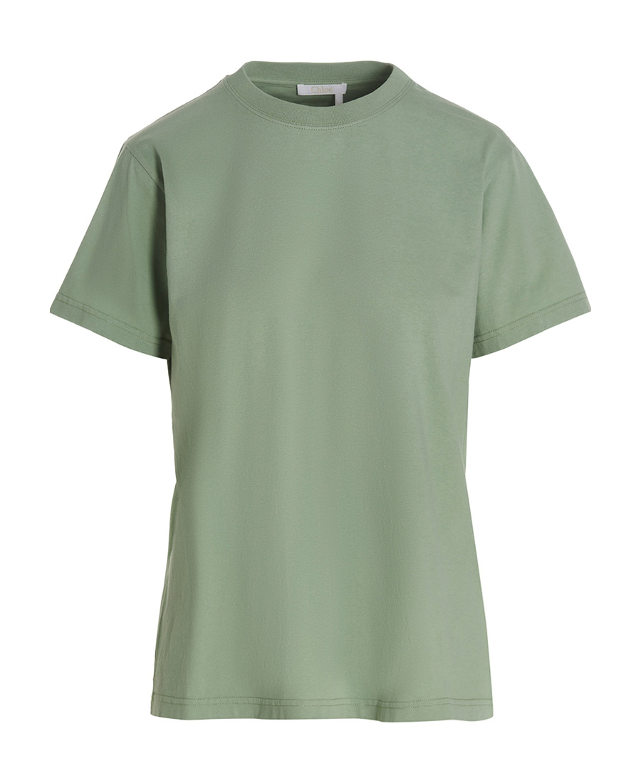 Chloé Logo-print Cotton T-shirt In Green