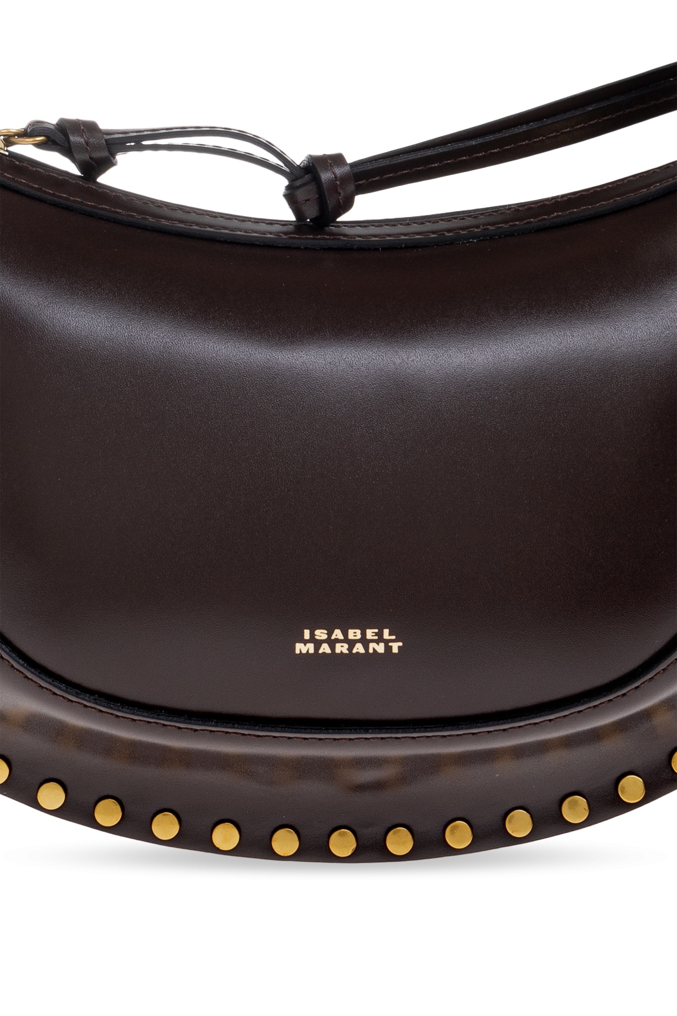 Isabel Marant Oskan Moon Studded Shoulder Bag In Brown