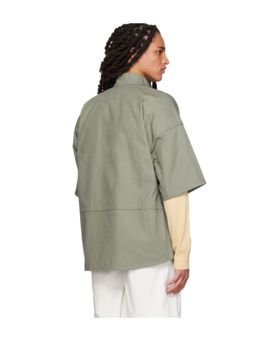 Jil Sander Stitched High-necked Shirt In Gray
