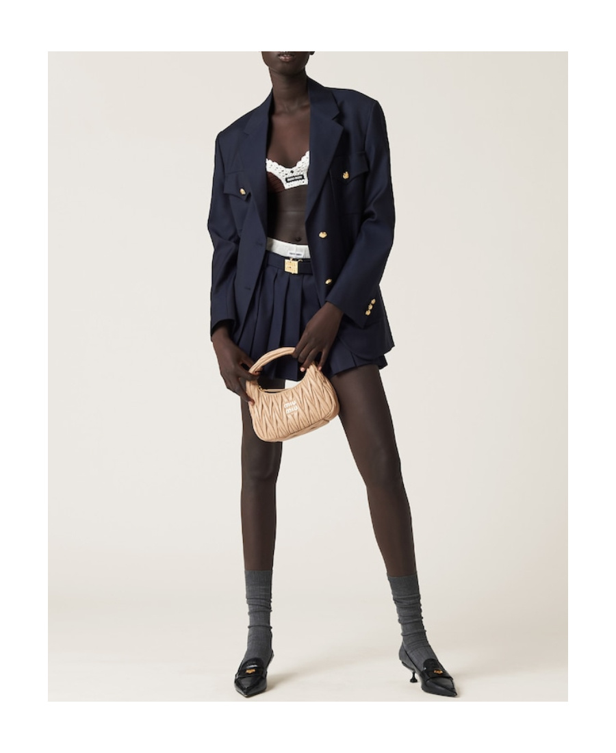 Miu Miu Wander Matelassé Mini Bag In Neutral