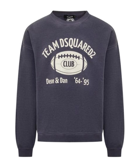 Dsquared2 Crew Neck Graphic Print Sweatshirt In Black