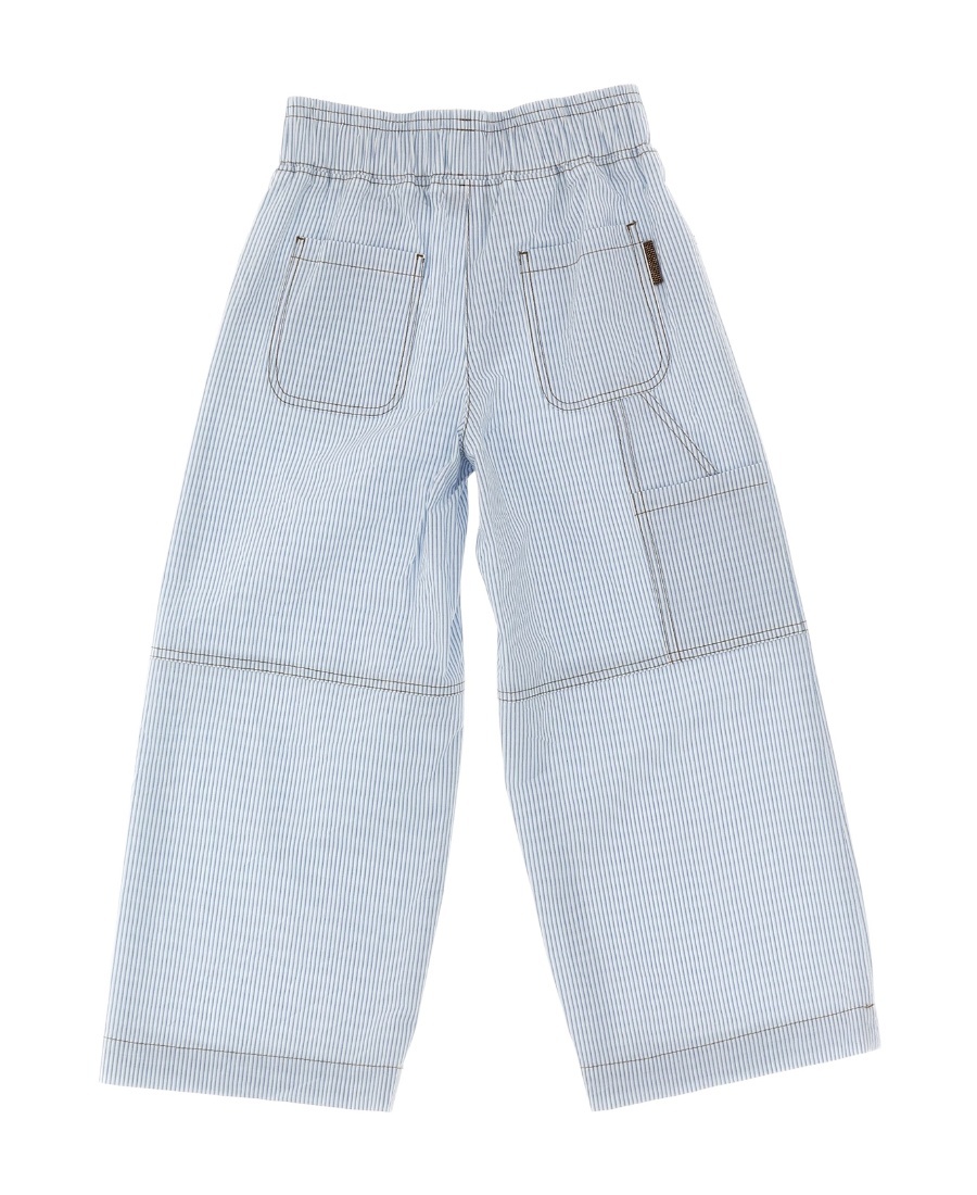 Brunello Cucinelli Logo Casual Pants In Blue