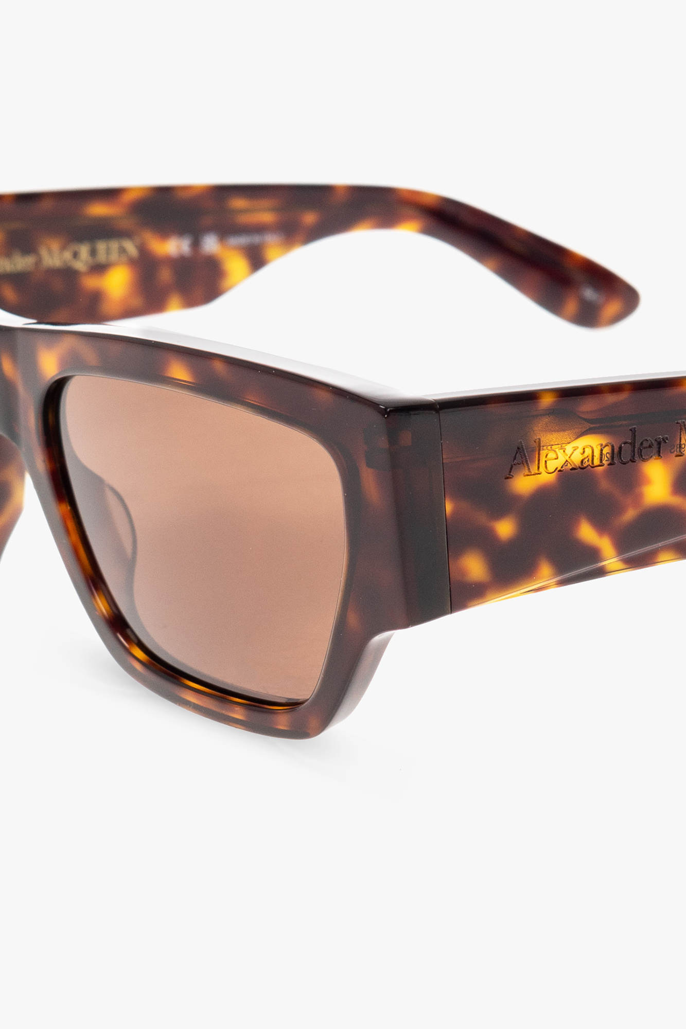 Alexander Mcqueen Square-frame Sunglasses In Nude
