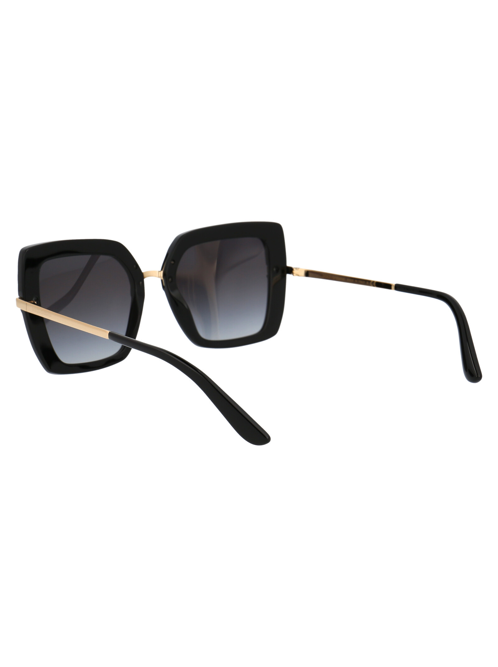 Dolce & Gabbana Half Print Oversize-frame Sunglasses In Black