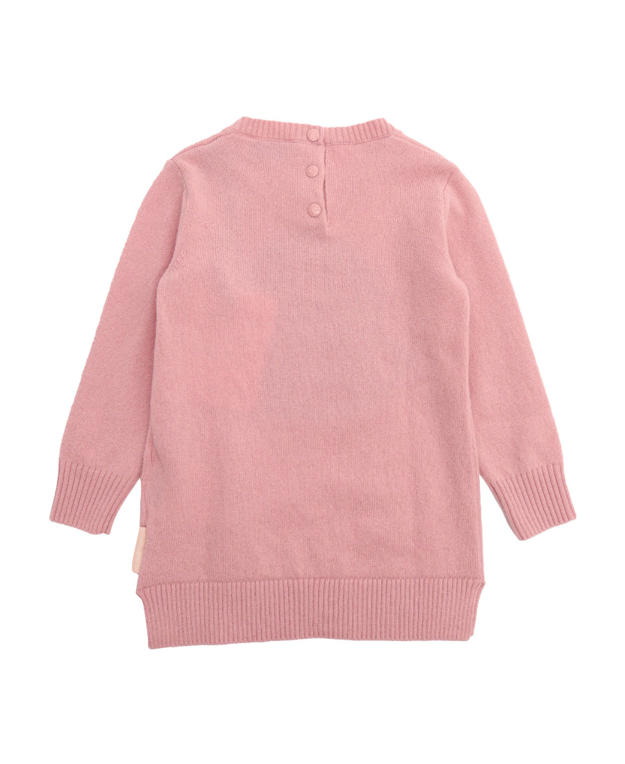 Moncler Logo-print Knitted Sweatshirt Dress In Pink