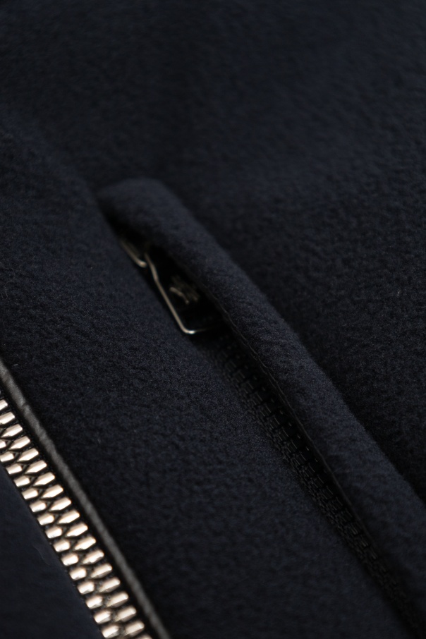 Moncler Zipper Down Jacket In Blue