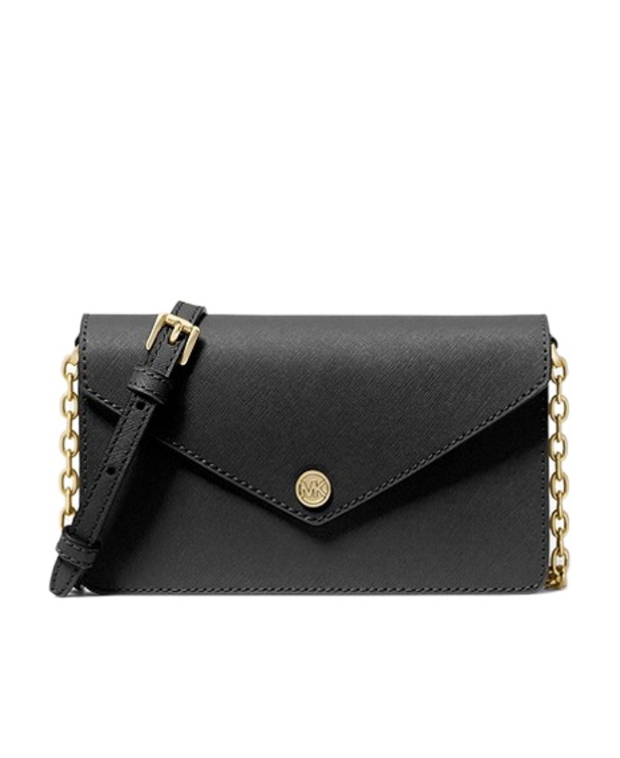 Michael Kors Small Saffiano Envelope Cross-body Bag In Black