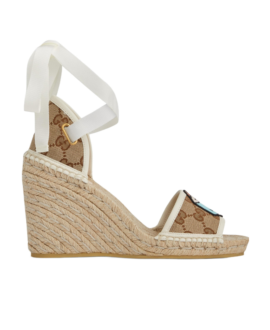 Gucci Gg Slope Heel Sandals In Nude