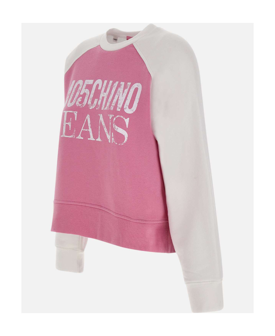 Moschino Round Collar Long Sleeve Sweater In White