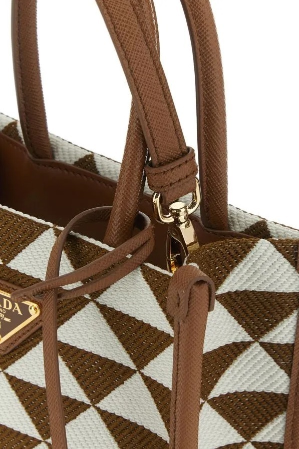 Prada Logo Mini Shoulder Bag In Brown