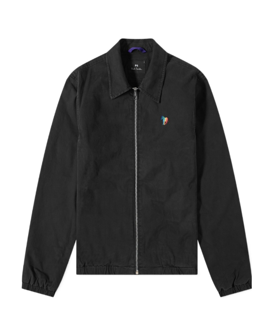 Ps By Paul Smith Zebra-embroidered Organic Cotton Jacket In Black
