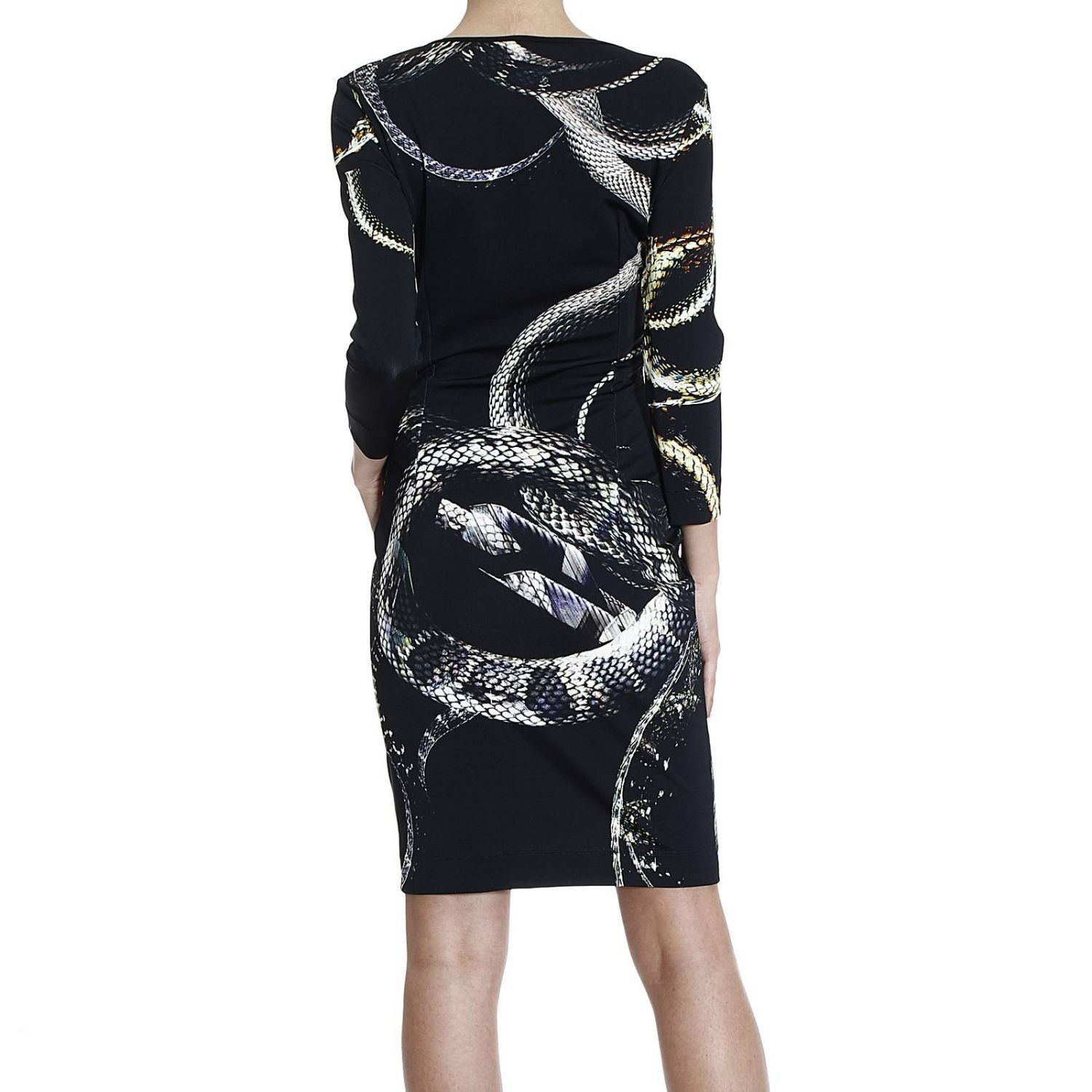 Just Cavalli Printed Tight Dress In Black