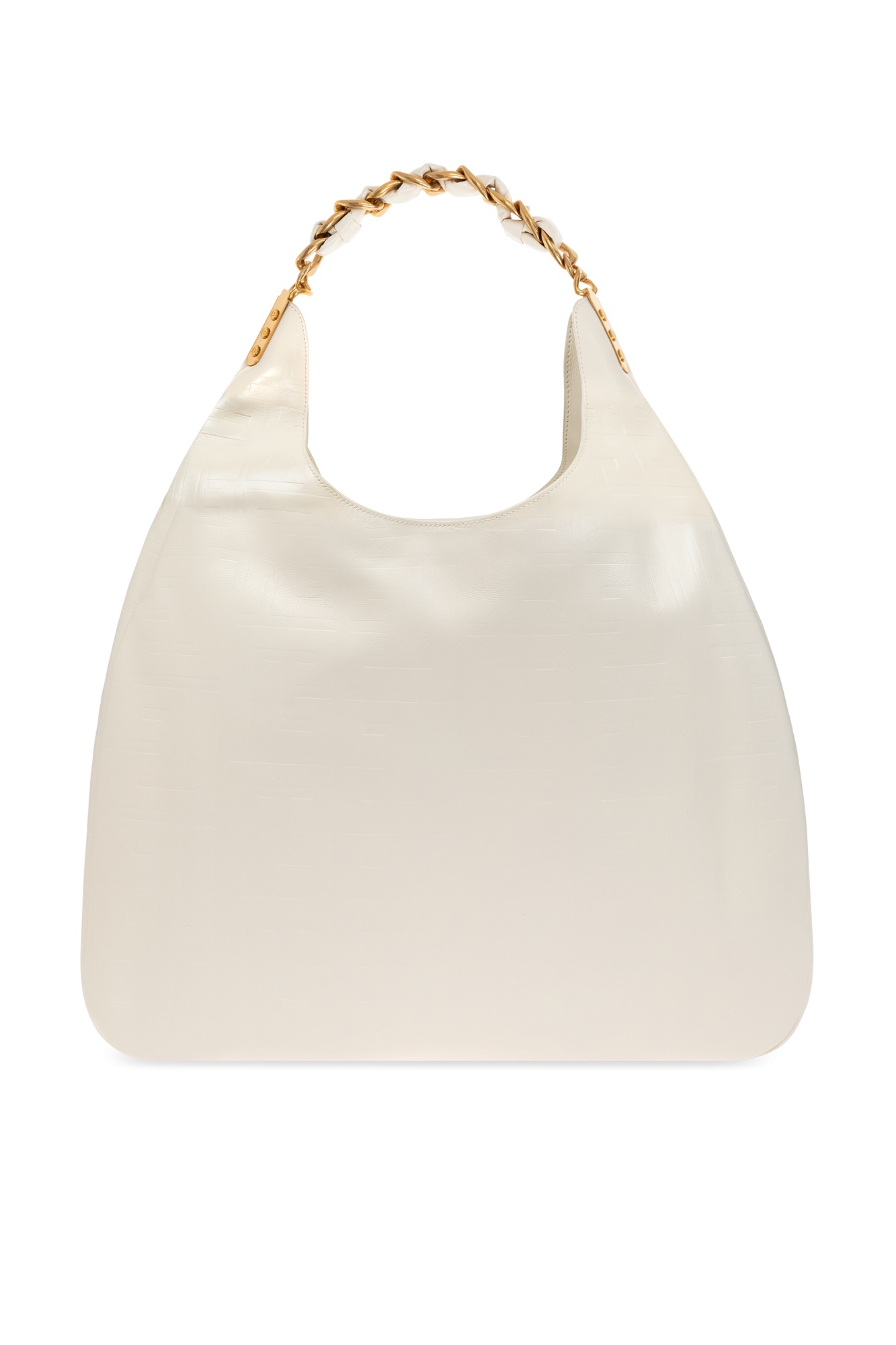 BALMAIN 1945 SOFT HOBO BAG IN EMBOSSED CRINKLED CALFSKIN WITH A PB LABYRINTH MONOGRAM