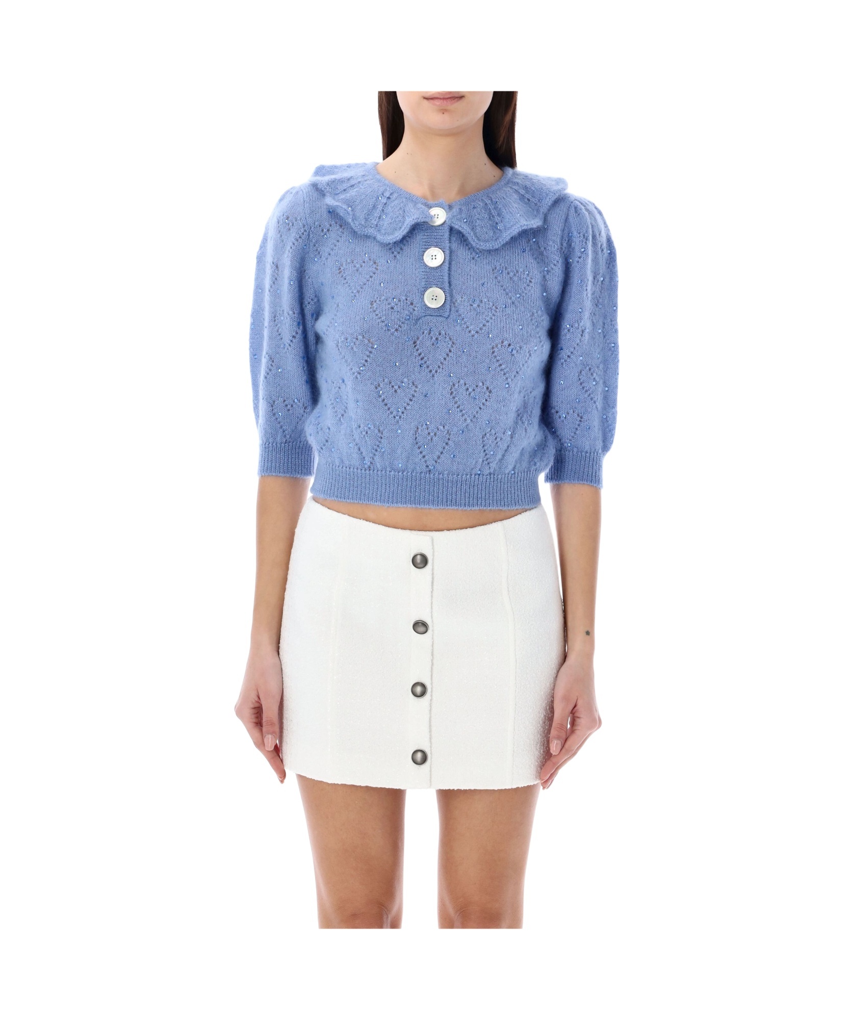 Alessandra Rich Hotfix Jumper In Blue